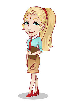 卡通Q版外国老师讲课矢量图