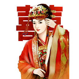中国风手绘新娘