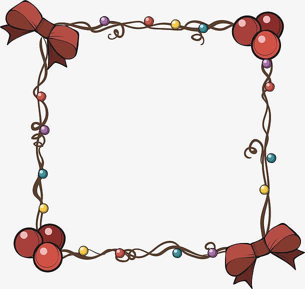 彩色小球装饰花藤边框