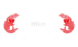 红色中国风鲤鱼装饰图案