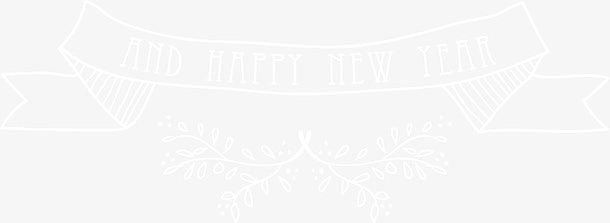 白色创意新年快乐标签