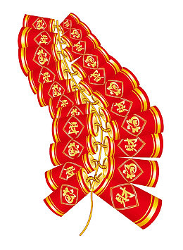 财福文字图案的鞭炮