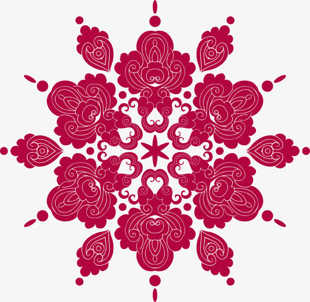 红色中国风花纹图案