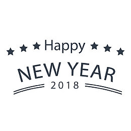 五角星装饰新年快乐简笔画