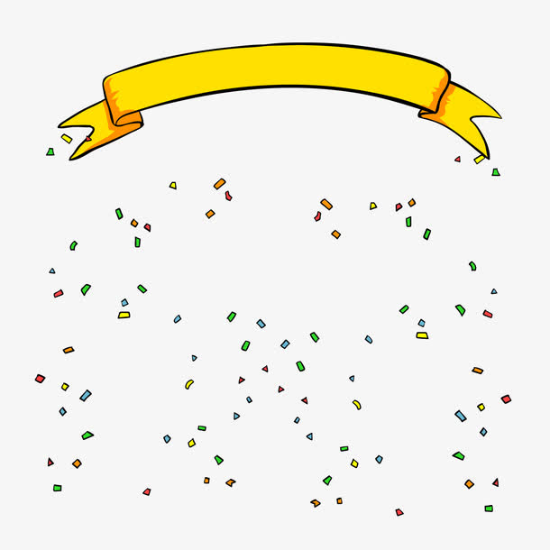 卡通新年彩色碎片矢量图