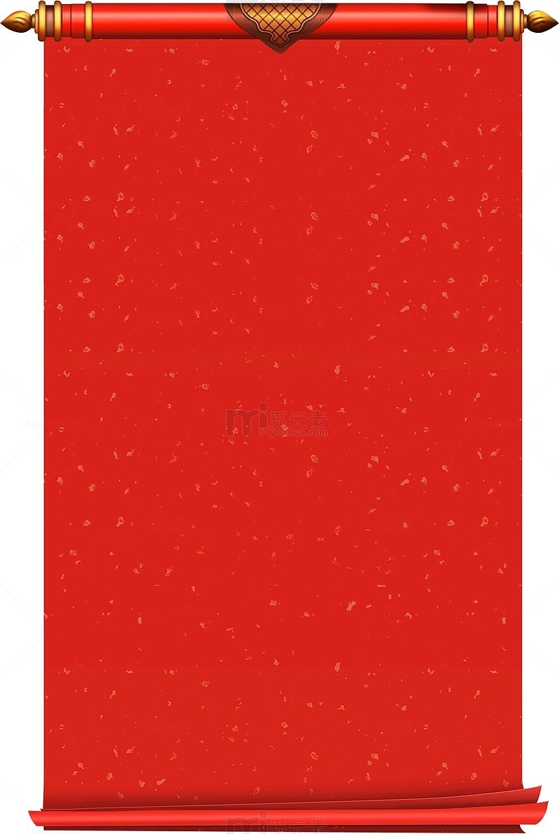 红色中国风古典卷轴