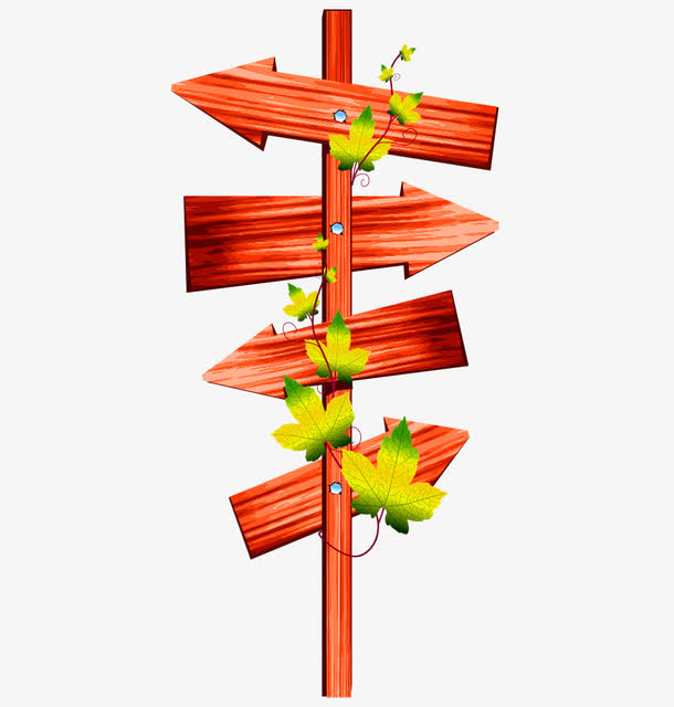 手绘卡通木牌路标指示牌素材免费下载_觅元素