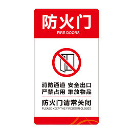 餐厅防火门指示牌