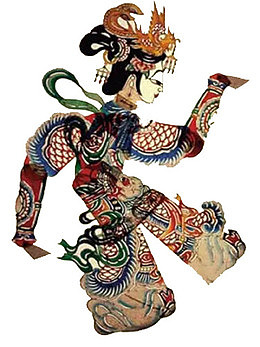 中国风优美女性跳舞皮影