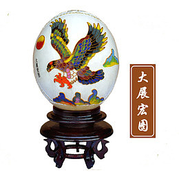 鸵鸟蛋大展宏图彩绘