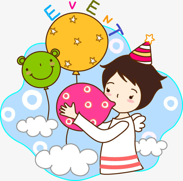 吹气球的漂亮女孩