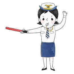 卡通指挥交通的女人免抠图