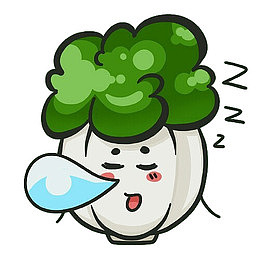 卡通大白菜睡觉吹鼻涕泡