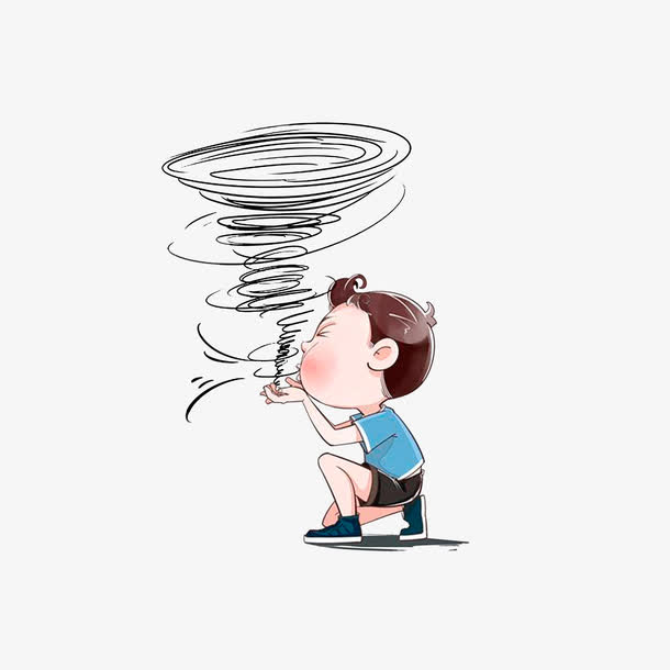 吹出龙卷风的小男孩