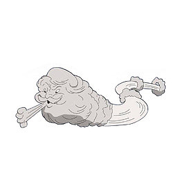 刮风了。
