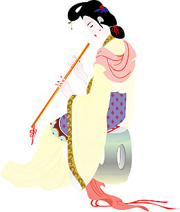 手绘唐代仕女扁平风格
