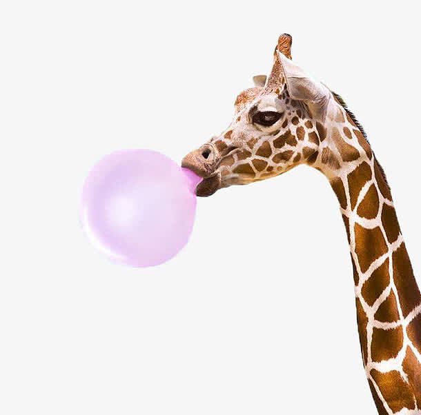 长颈鹿吹气球