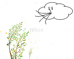 风吹树叶绿叶