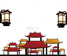 卡通手绘古风亭子