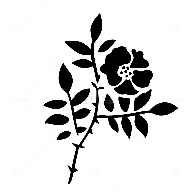 带刺玫瑰矢量图设计