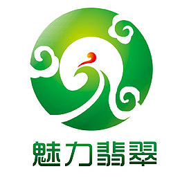 魅力翡翠圆形图案标志