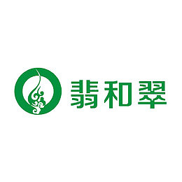 翡和翠文字及绿色圆形祥云标志