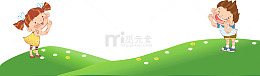 草地嬉戏玩乐儿童