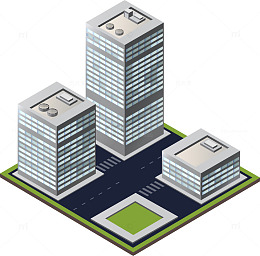 矢量彩色房屋建筑素材图