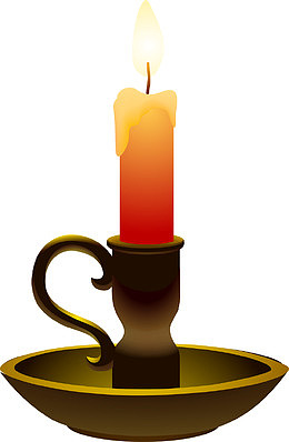 红色燃烧火苗烛台