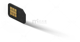 创意合成黑色的SIM卡