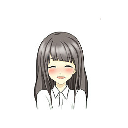 卡通乖巧害羞的笑的女孩素材