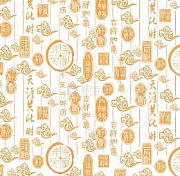 黄色中国风挂饰背景