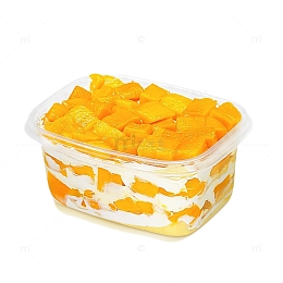 芒果奶油千层盒子装饰PNG