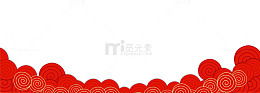 红色中国风天空云朵