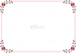 红色春季美丽花朵框架