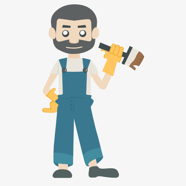 上班工作小人矢量卡通室内装修人