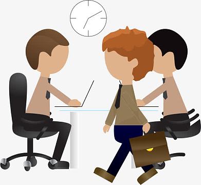 手绘扁平人才市场人物