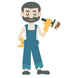 上班工作小人矢量卡通室内装修人