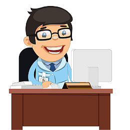 办公的医护人员矢量图