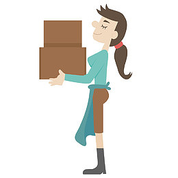 女职员矢量卡通室内装修人物