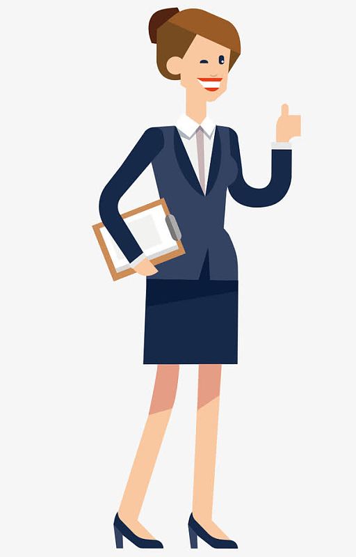办公中的职场白领卡通形象png卡通商务男人png手绘商务女士坐在椅子上