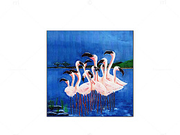 鸟群油画