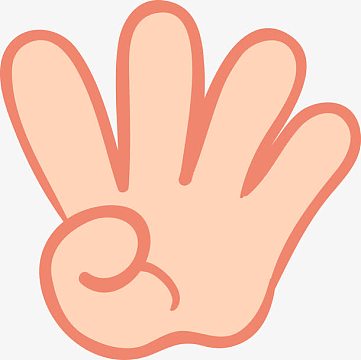 可爱4根手指素材图