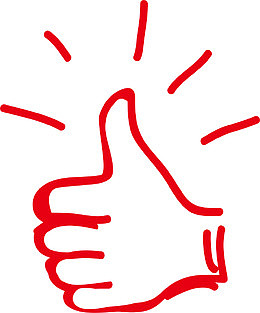 大拇指点赞矢量手绘