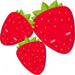 矢量图粉红色的草莓