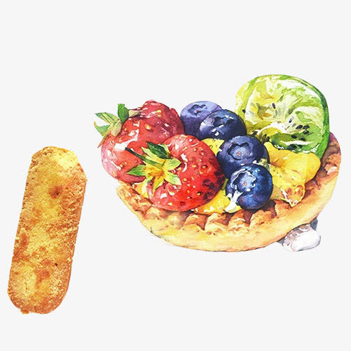 水果派手绘画素材图片