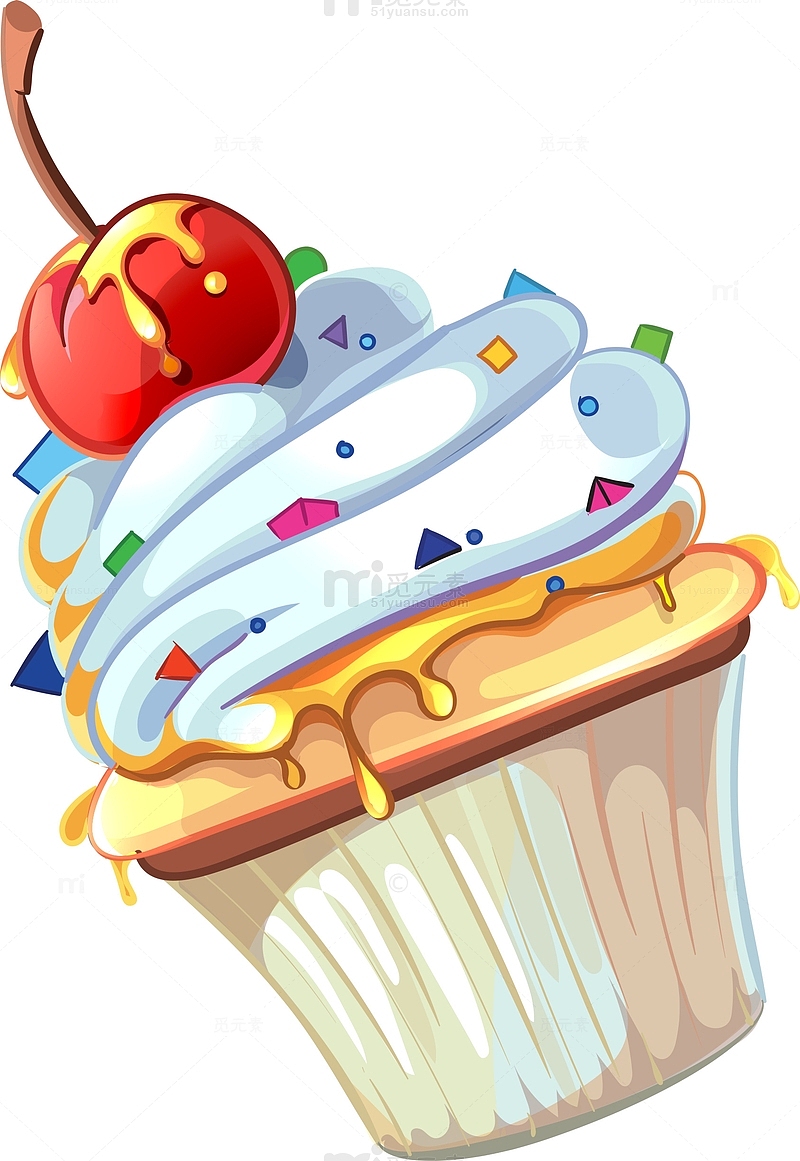 水果樱桃小纸杯冰淇淋可爱蛋糕手