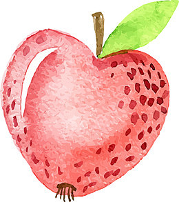 手绘爱心草莓
