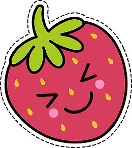 卡通手绘草莓矢量图案