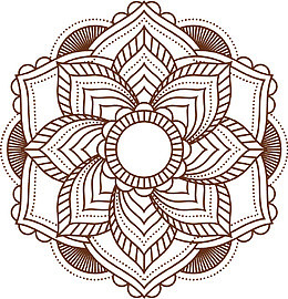 手绘曼陀罗花纹矢量图